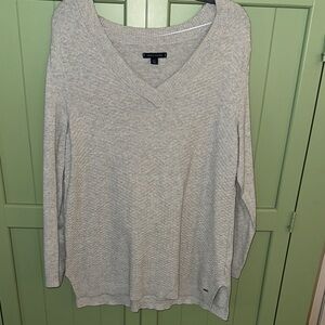 Tommy Hilfiger Gray V-Neck Sweater